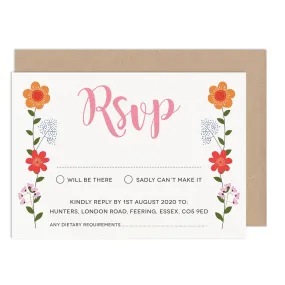 Floral Border RSVP Card
