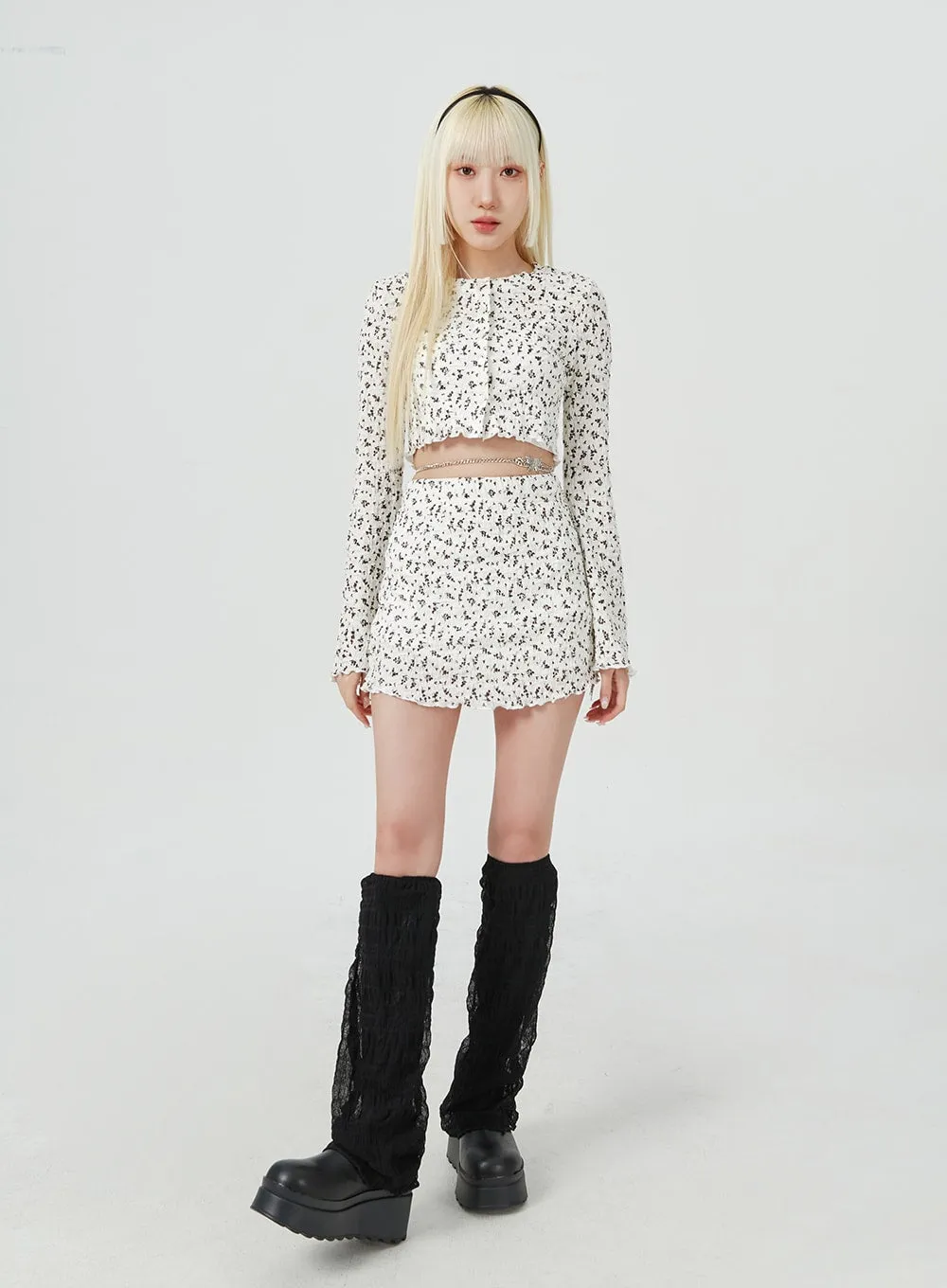 Flower Print Mini Skirt BM324