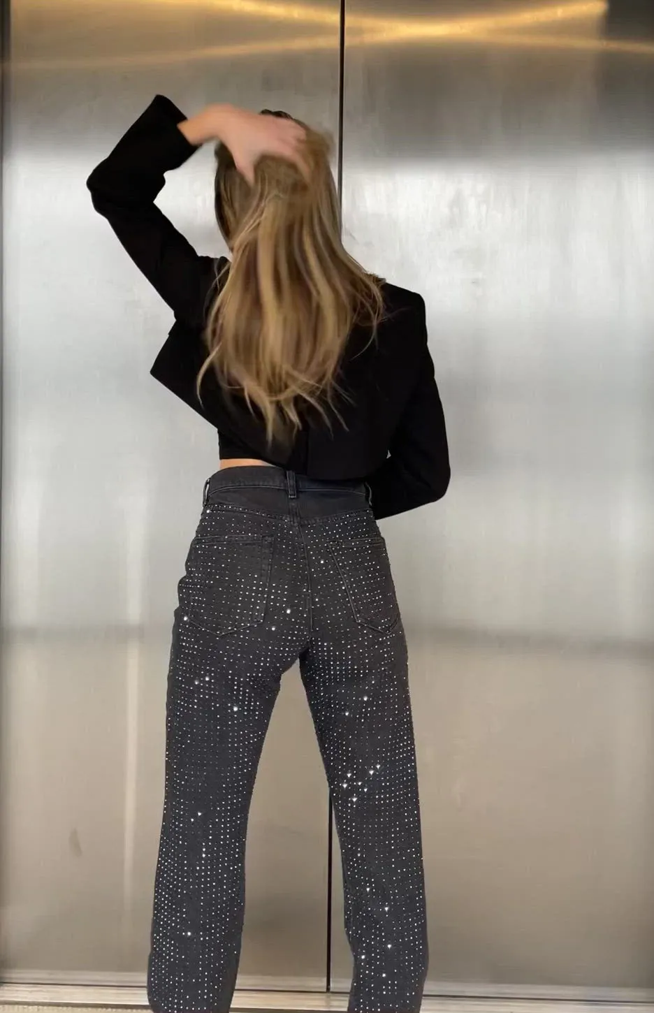 FO-MO Straight Leg Jeans Vegas Rhinestone Blackjack