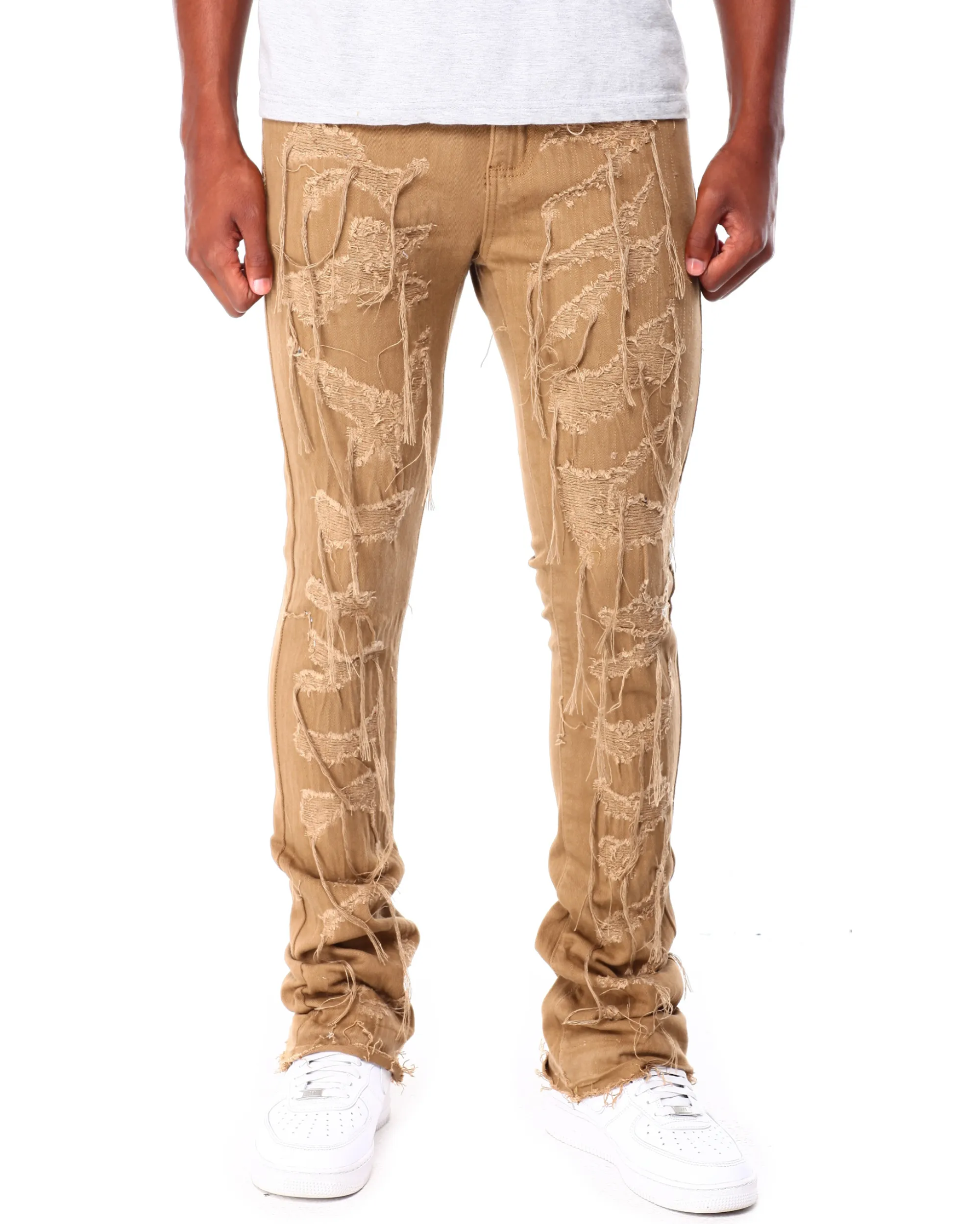 Frayed Stacked Jeans 5826