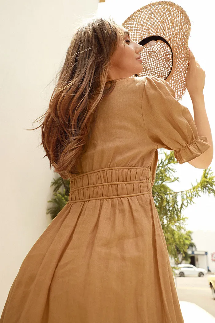 Frieeah  Elastic Waist Puffed Dress