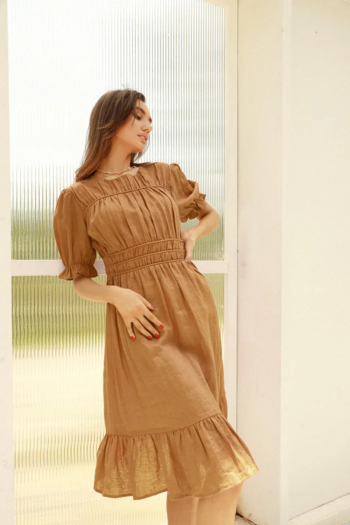 Frieeah  Elastic Waist Puffed Dress