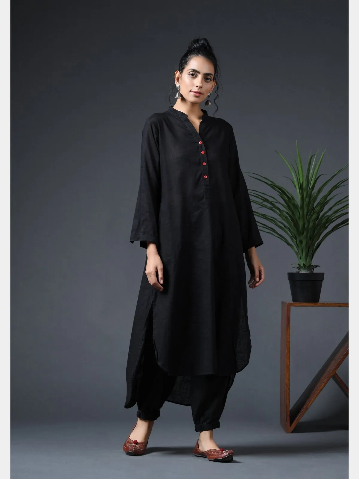 High Low Slub Tunic