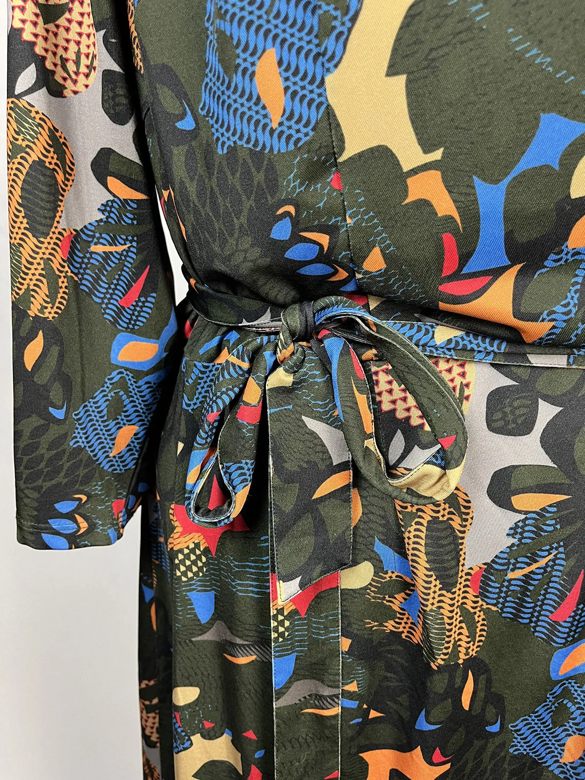 Isabel   Alice Size 4X (26) Olive Multi Abstract Dress