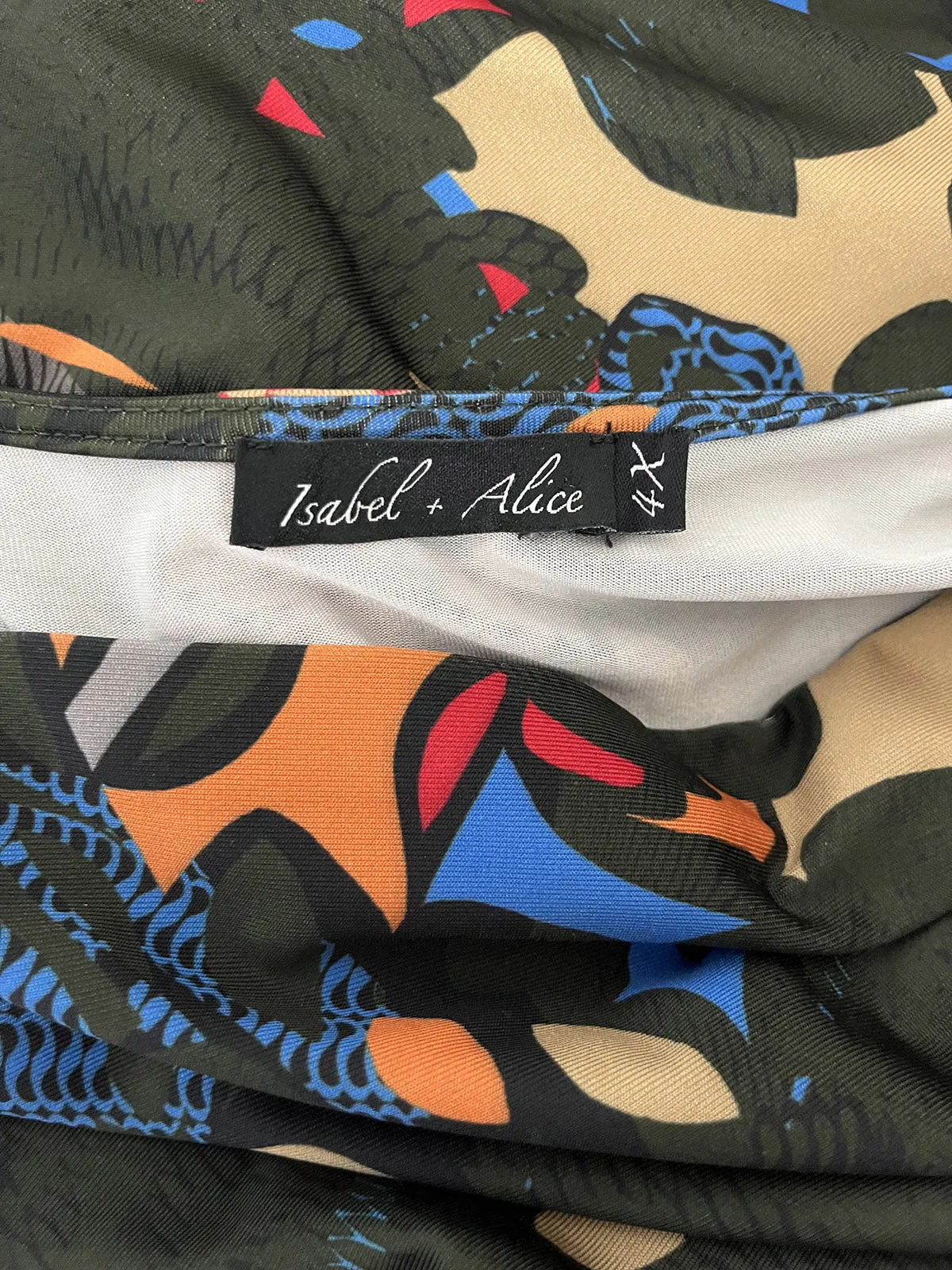 Isabel   Alice Size 4X (26) Olive Multi Abstract Dress