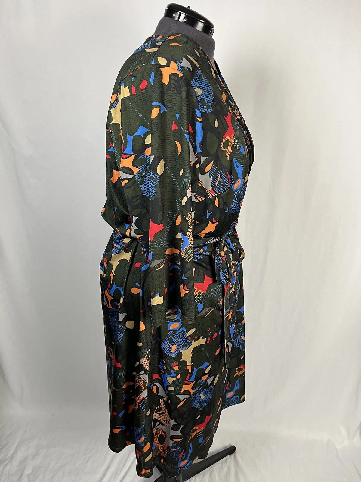 Isabel   Alice Size 4X (26) Olive Multi Abstract Dress