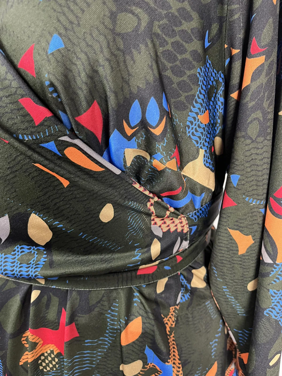 Isabel   Alice Size 4X (26) Olive Multi Abstract Dress