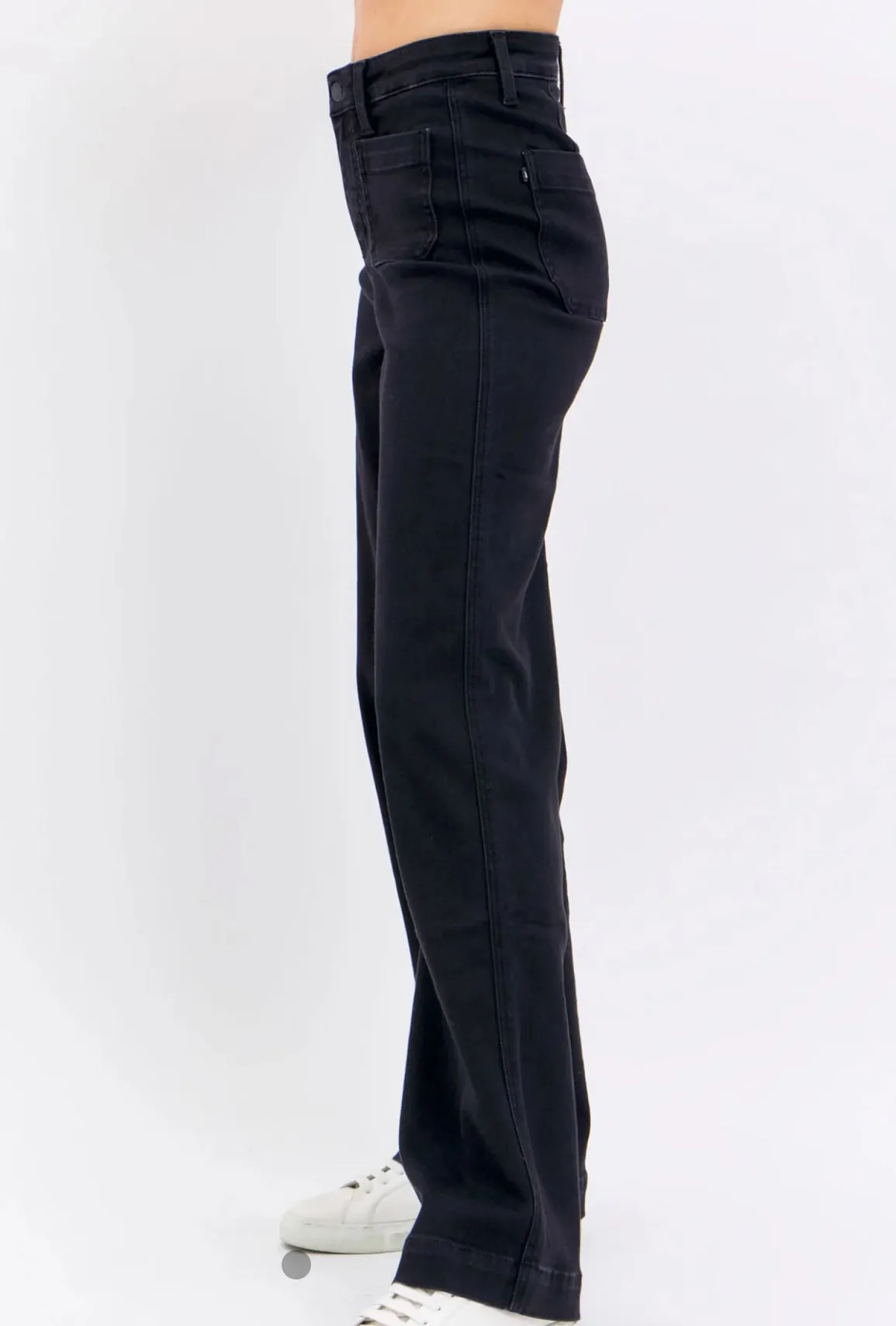 Judy Blue - Black Patch Pocket Straight Leg Jeans