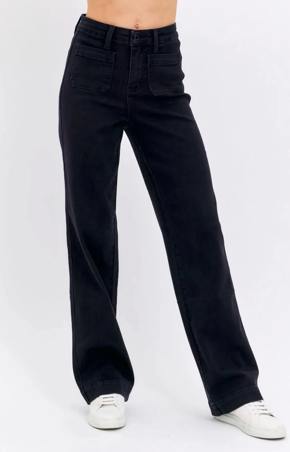 Judy Blue - Black Patch Pocket Straight Leg Jeans
