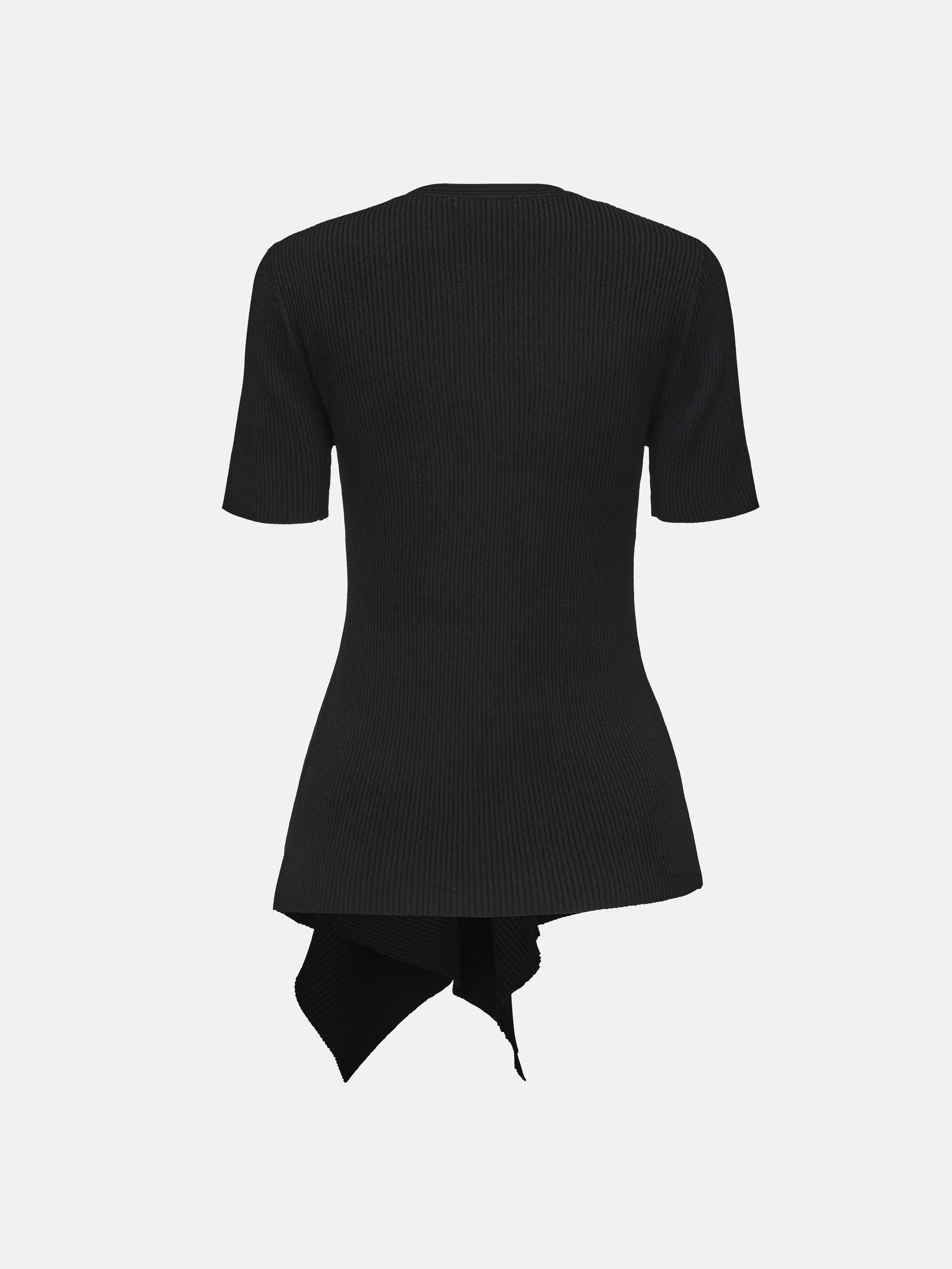 Knit Top with Asymmetrical Hem