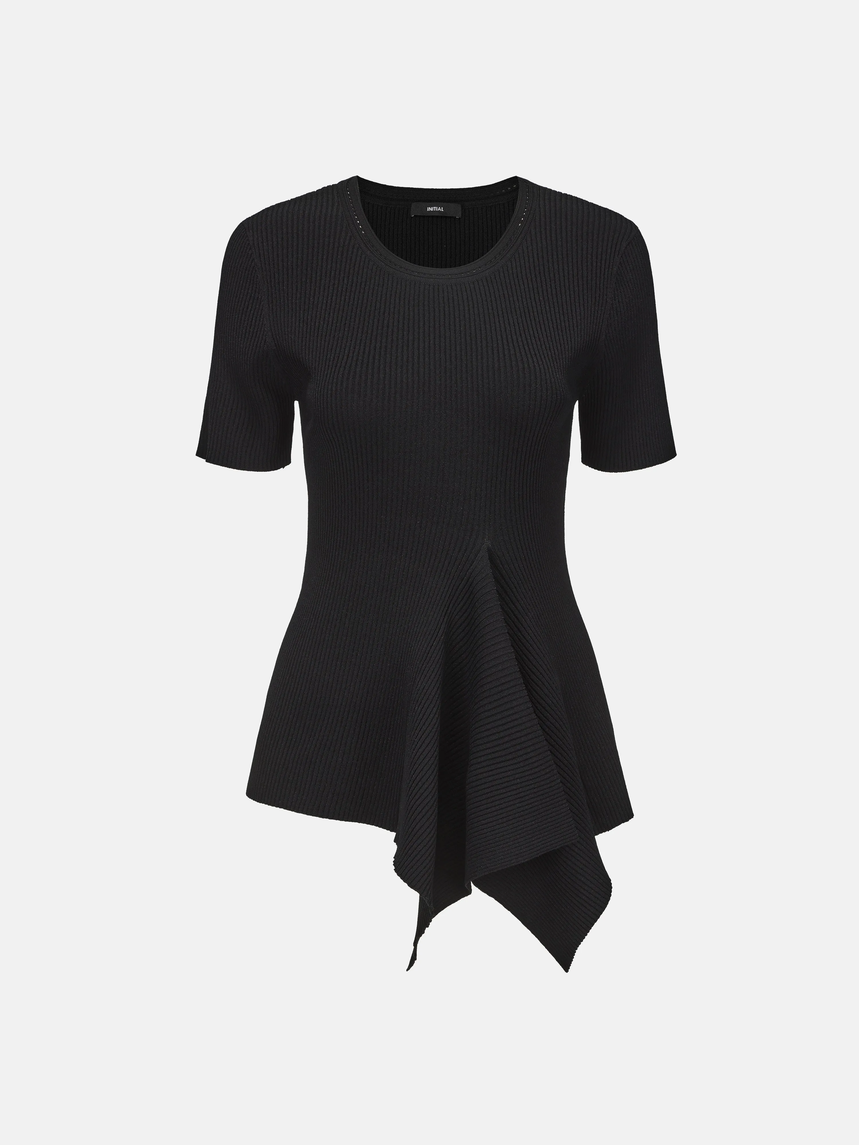 Knit Top with Asymmetrical Hem