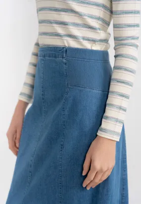 Ladies Stretch Denim Teen Panneled Skirt