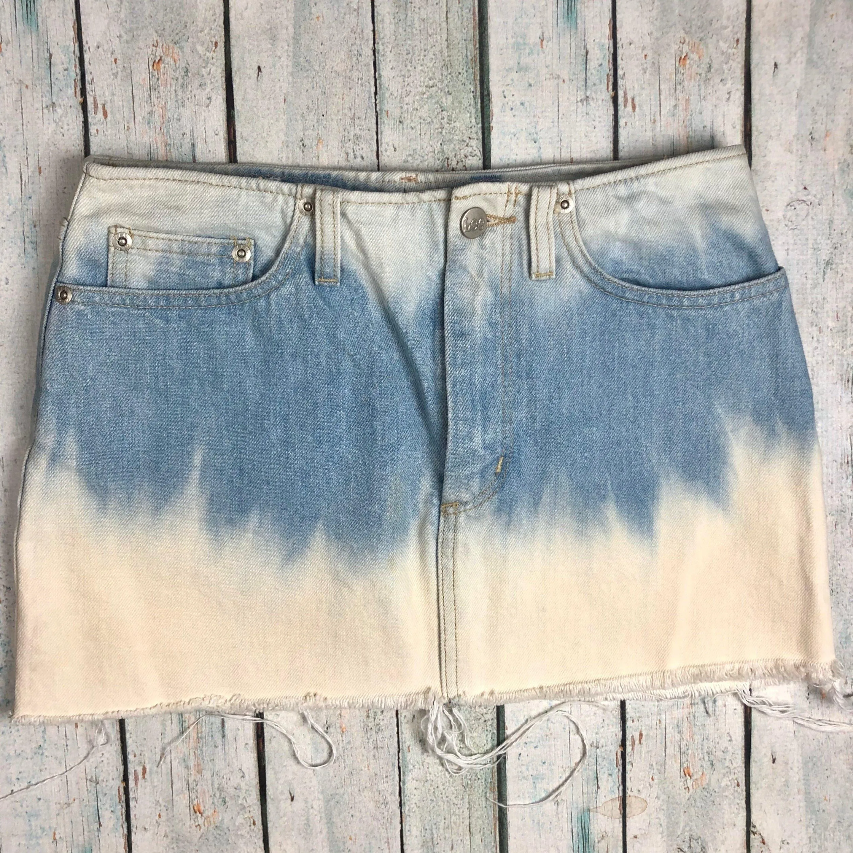 Lee Ladies Dip Dye Denim Mini Skirt - Size 8