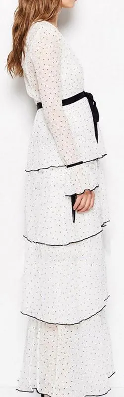 'Now or Never' Tiered Long Dress , White