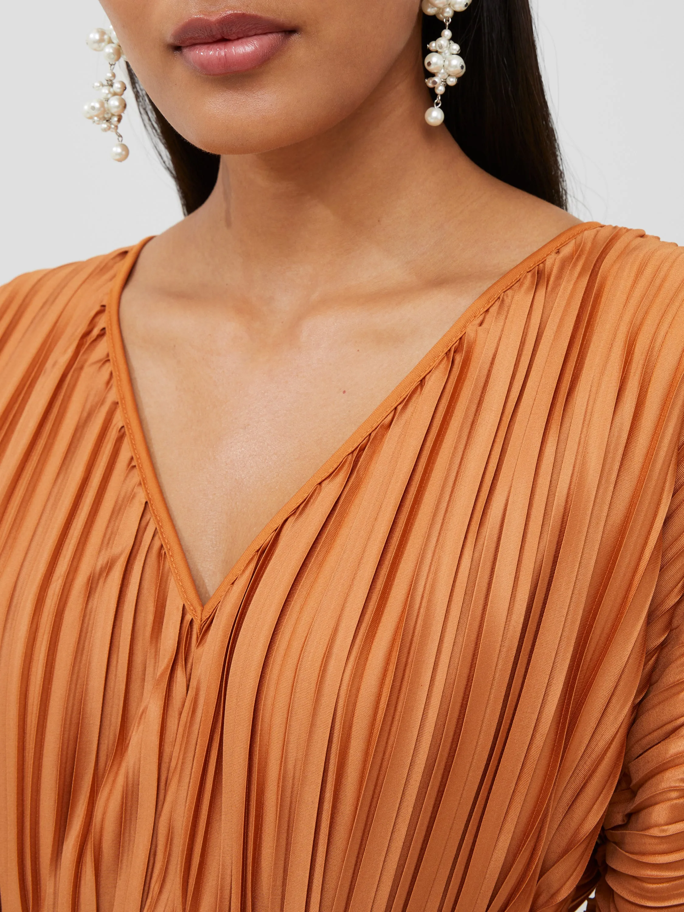 Regi Pleated Cut Out Midi Dress