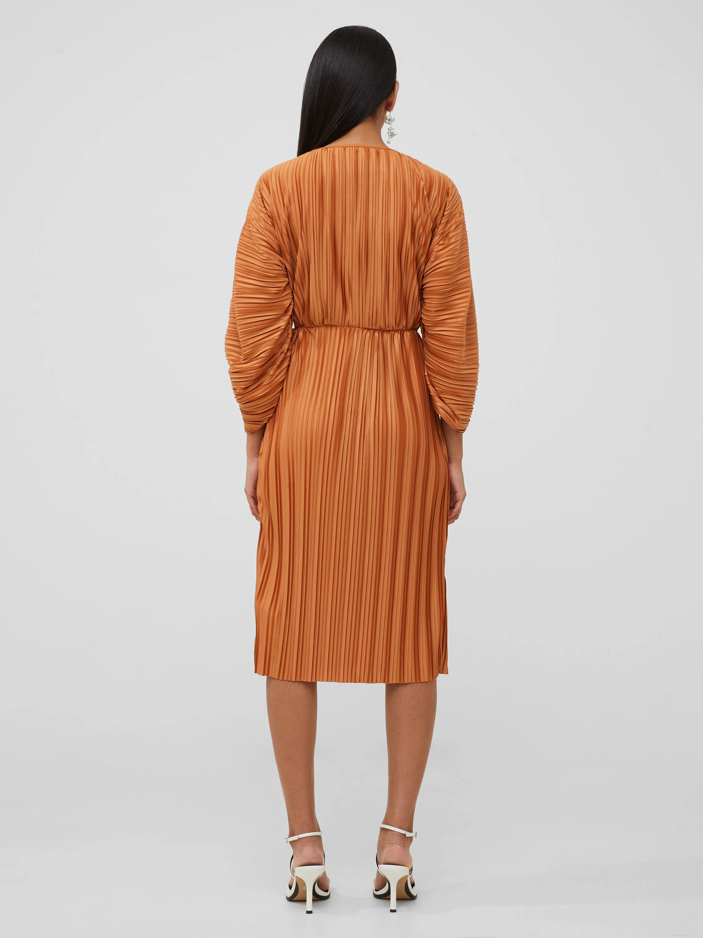 Regi Pleated Cut Out Midi Dress