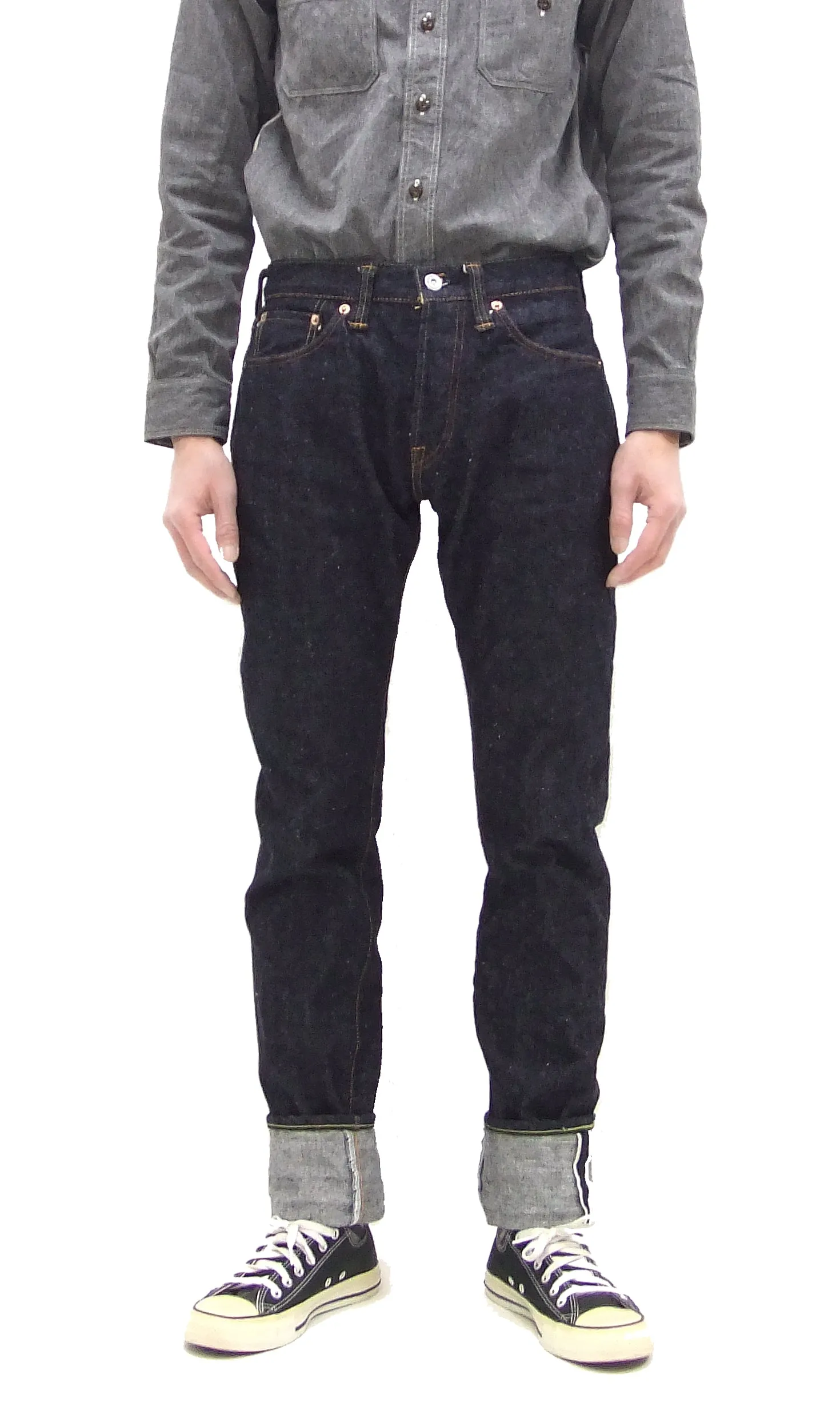 Samurai Jeans S0511XXII Men's Slim Tapered Fit One-Washed 15 Oz. Japanese Indigo Denim Pants