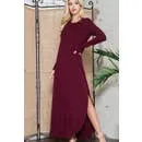 Solid Long Sleeve Maxi Dress
