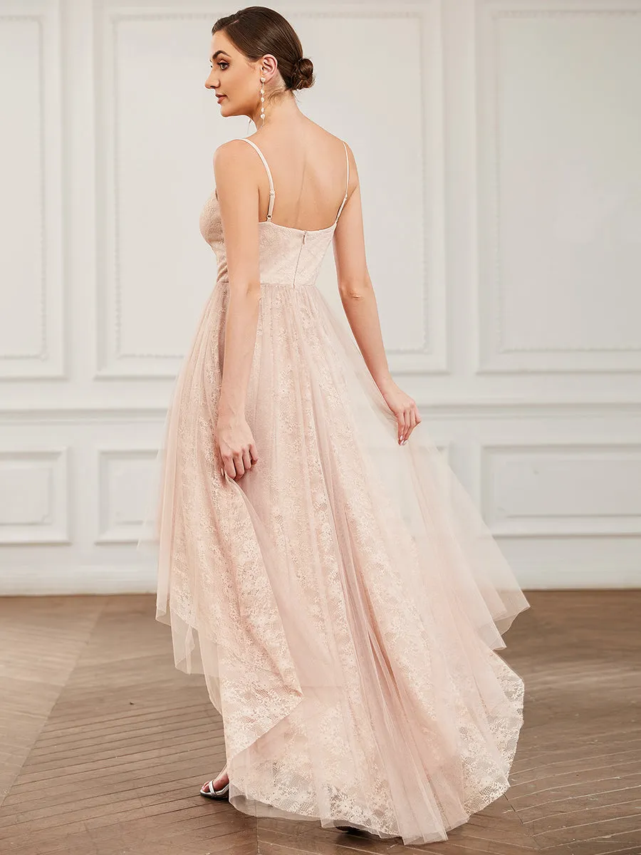 Spaghetti Straps A Line Asymmetrical Hem Wholesale Bridesmaid Dresses