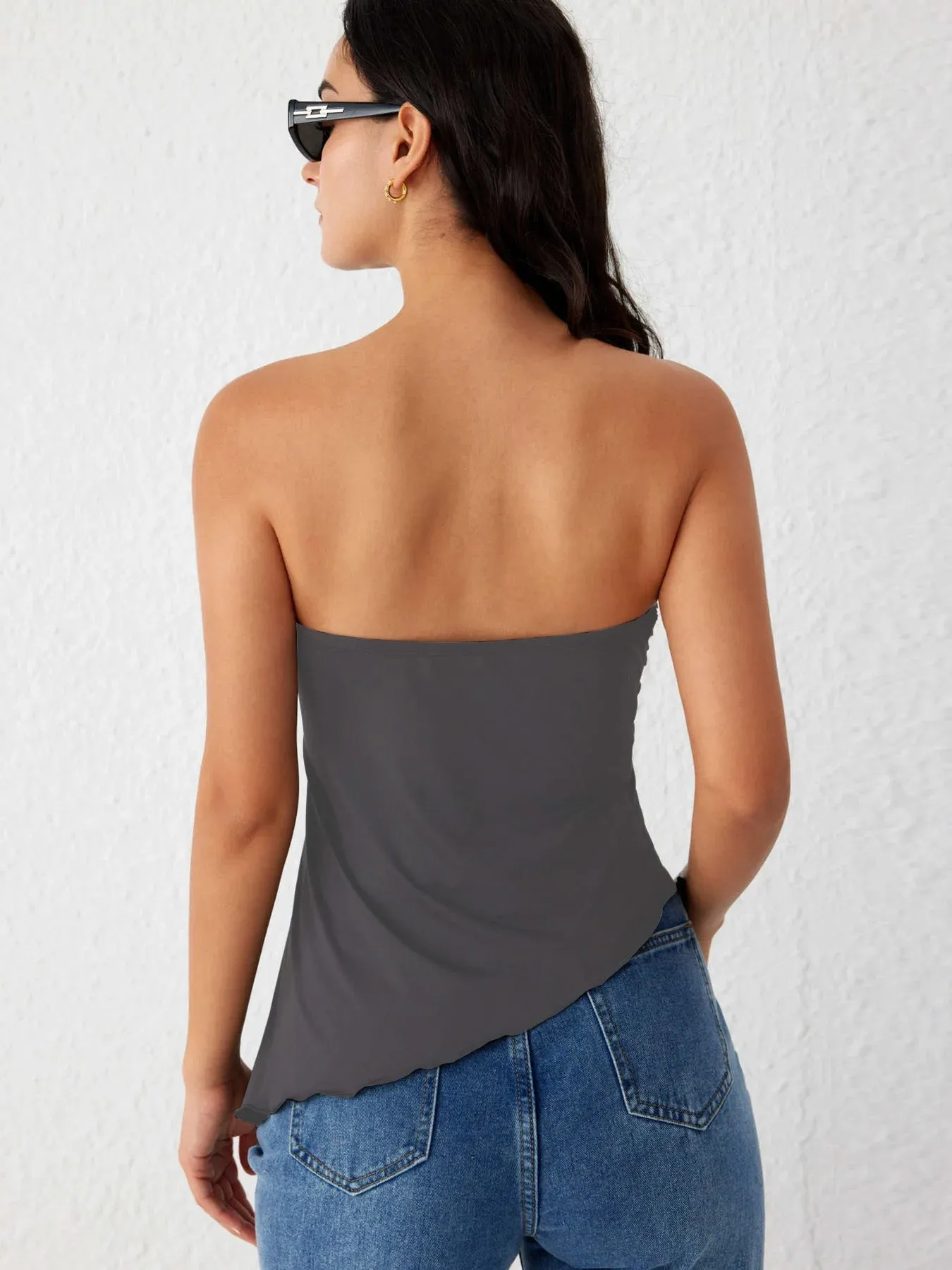 Super Soft Asymmetrical Hem Tube Top