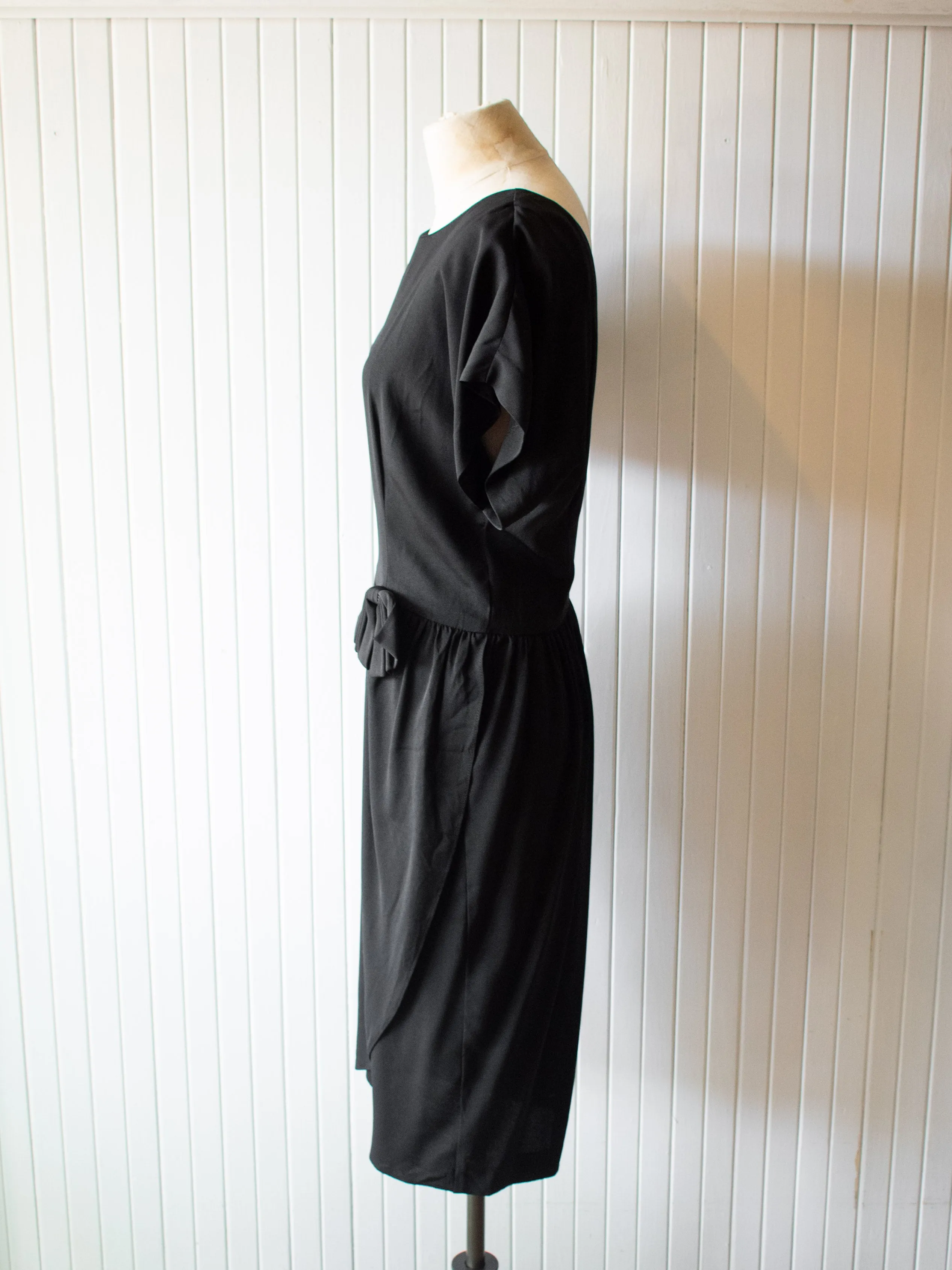 Vintage 1980s Black Cocktail Dress M/L