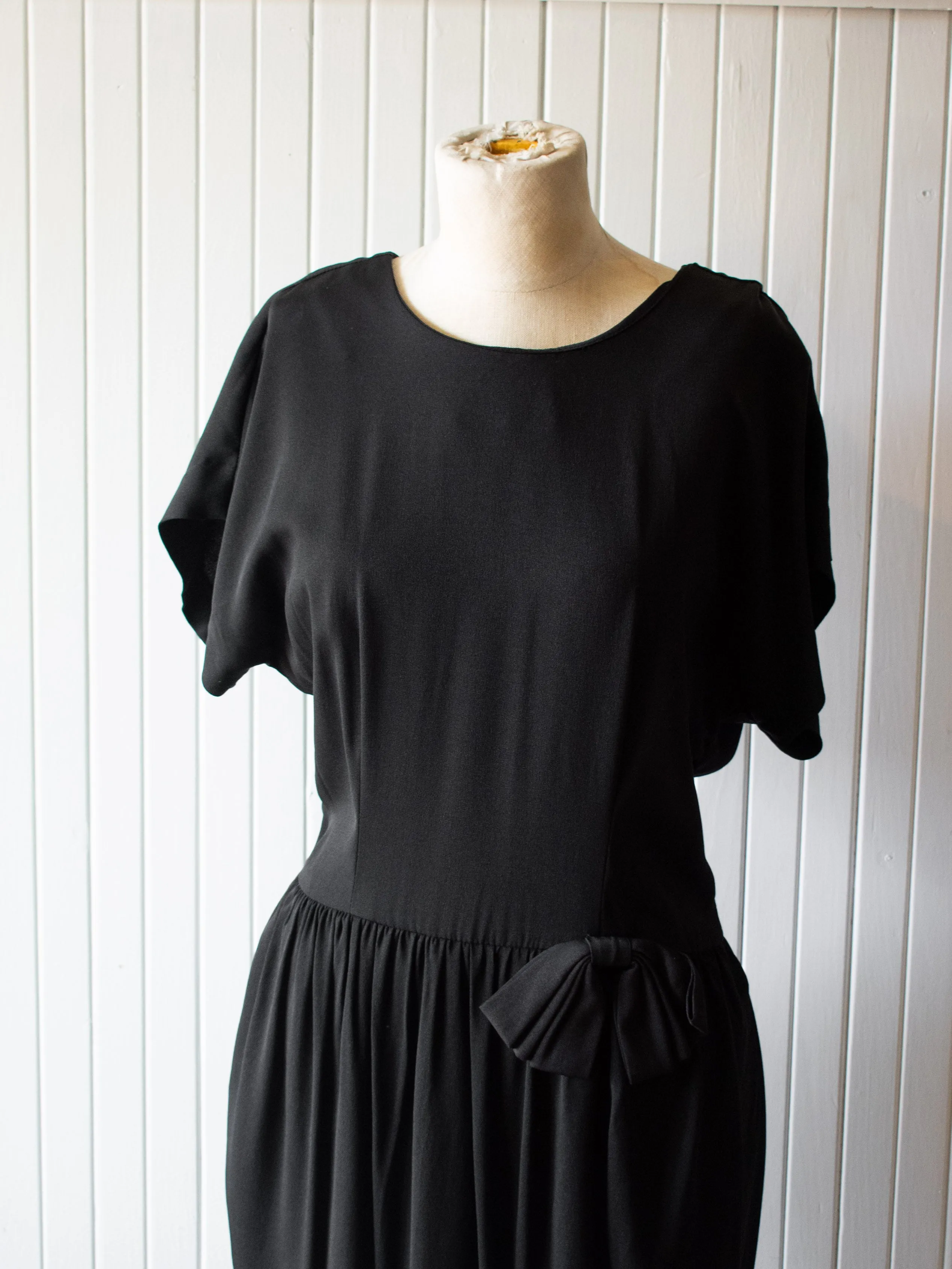 Vintage 1980s Black Cocktail Dress M/L