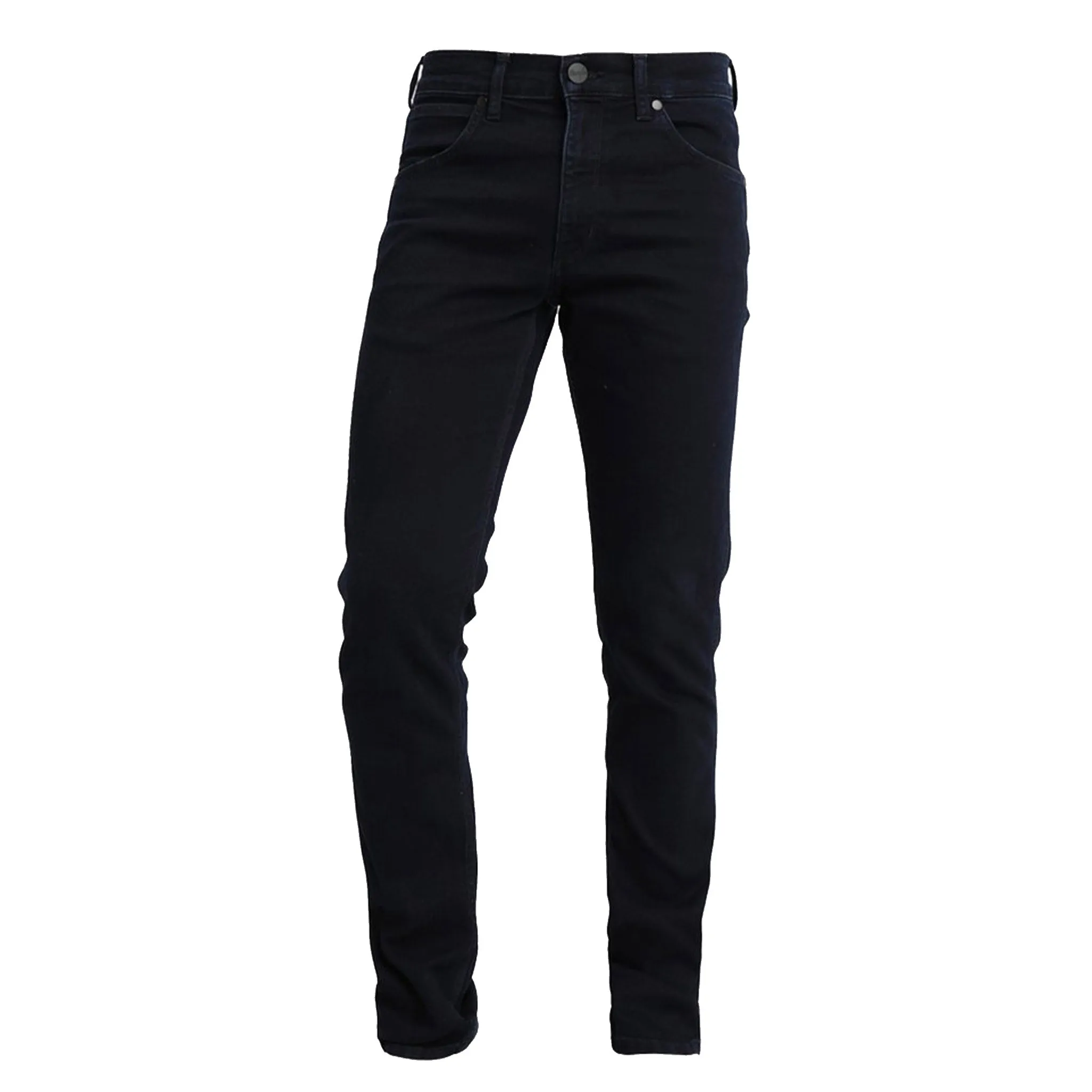Certainly! Heres an optimized product title for the e-commerce listing:

Wrangler Mens Greensboro Stretch Jeans - Black Back Finish

This title includes descriptive modifiers like Mens to specify the target audience and Finish to suggest a particular style or treatment.